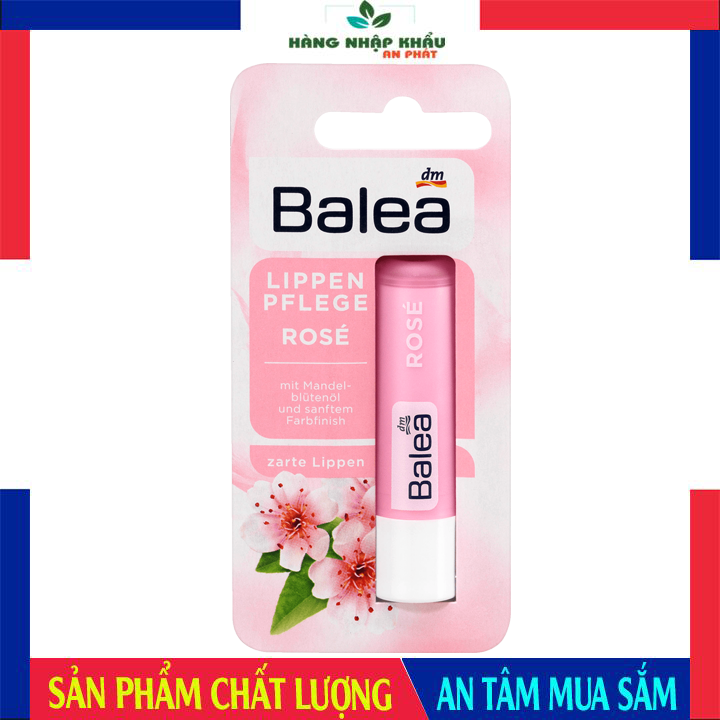 Son Dưỡng Môi Balea Rose, Son dưỡng môi, trị thâm, son dưỡng có màu Balea Rose, 4.8g