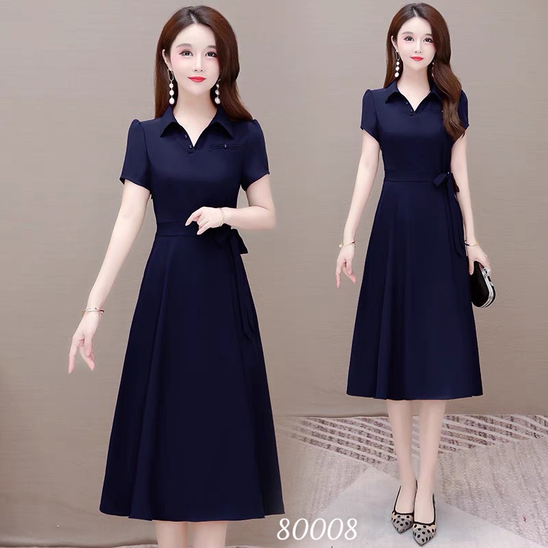 Đầm vintage cổ vest thanh lịch quý phái dài siêu xinh , thời trang thiết kế siêu xinh SIKEI FASHION