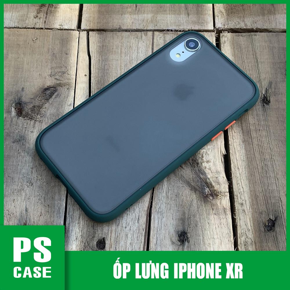 Ốp lưng chống sốc dành cho iPhone XR nút màu cam - Màu xanh đậm - PS Case Phân Phối