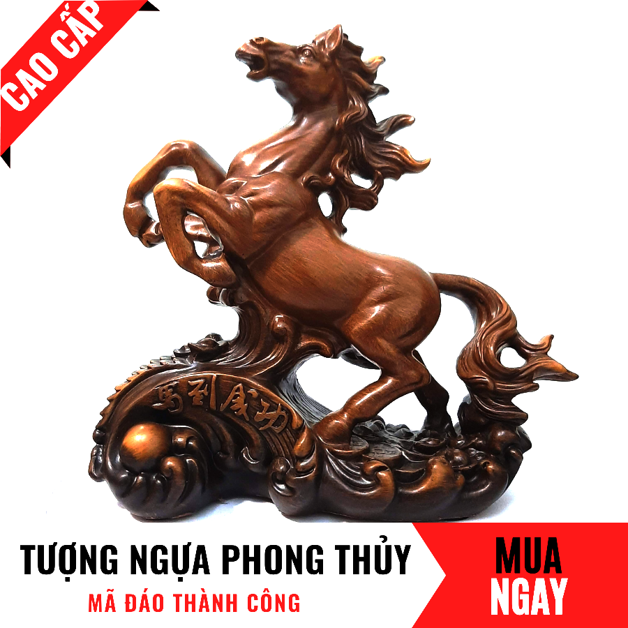 Tượng ngựa nhất mã phi thiên trang trí phong thủy cao 22cm