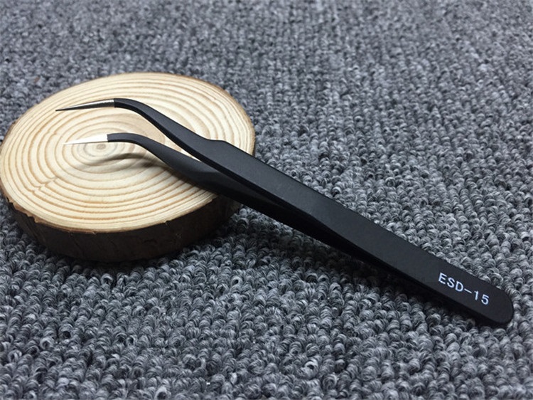 Nhíp nhọn đầu cong gắp bông, link kiện điện tử nhỏ, cứng khỏe, build coil wick bông