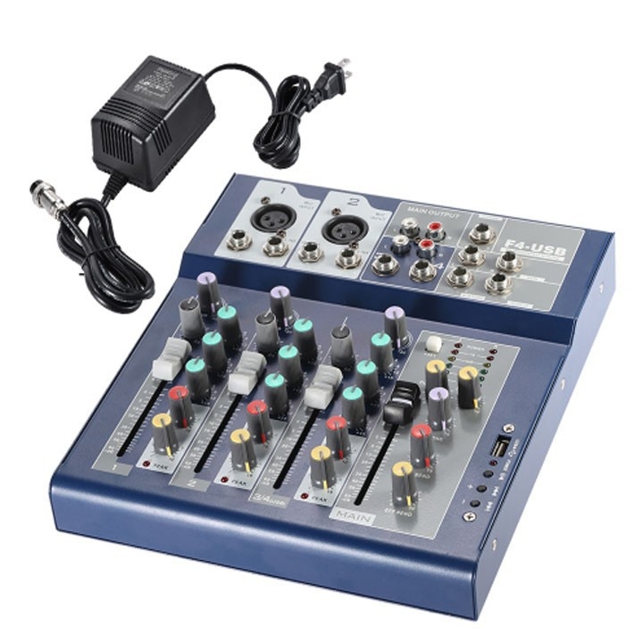 Mixer Karaoke Yamaha F4 USB H2Pro , Bluetooth-4 Kênh , Bàn Mixer Yamaha F4 USB, Mixer F4 Hỗ Trợ Live