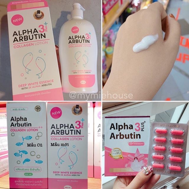 Dưỡng thể Lotion dưỡng trắng da Alpha Arbutin 500ml Thái Lan