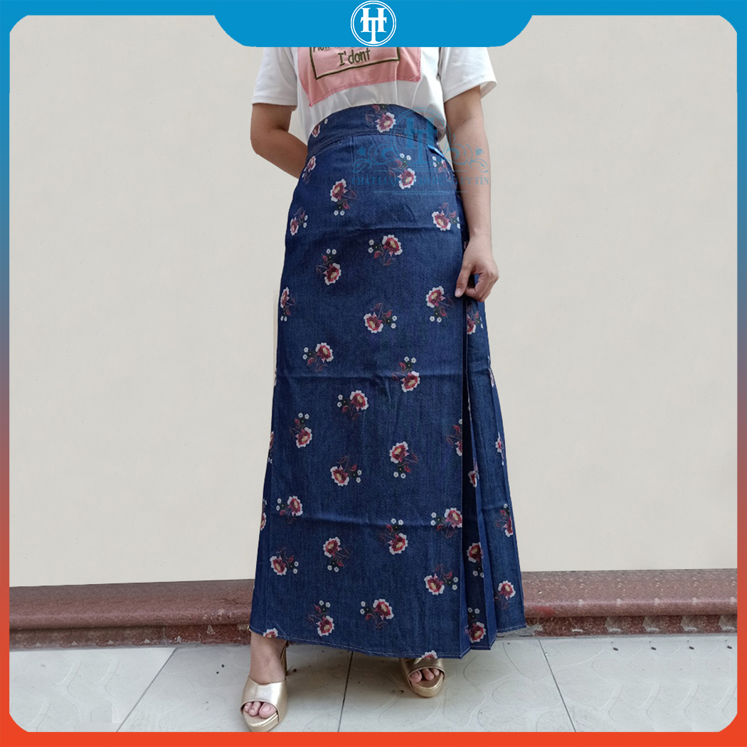 Váy chống nắng Jean Bông vải mềm cho Nữ có Nút bấm kim loại chắc chắn H&T Fashion