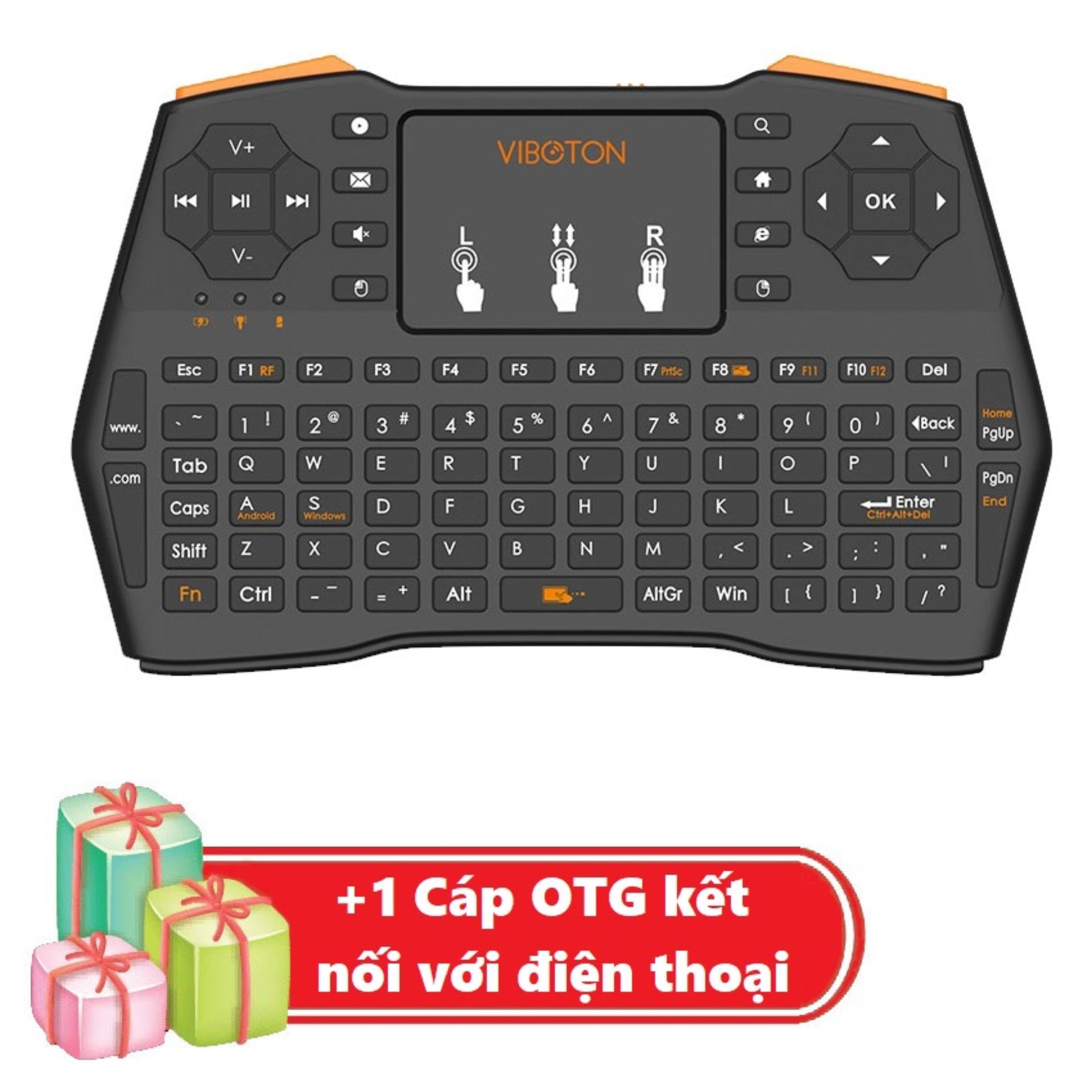 Bàn phím mini bluetooth kiêm chuột Viboton i8 Plus - Bàn phím kiêm chuột không dây I8 Plus