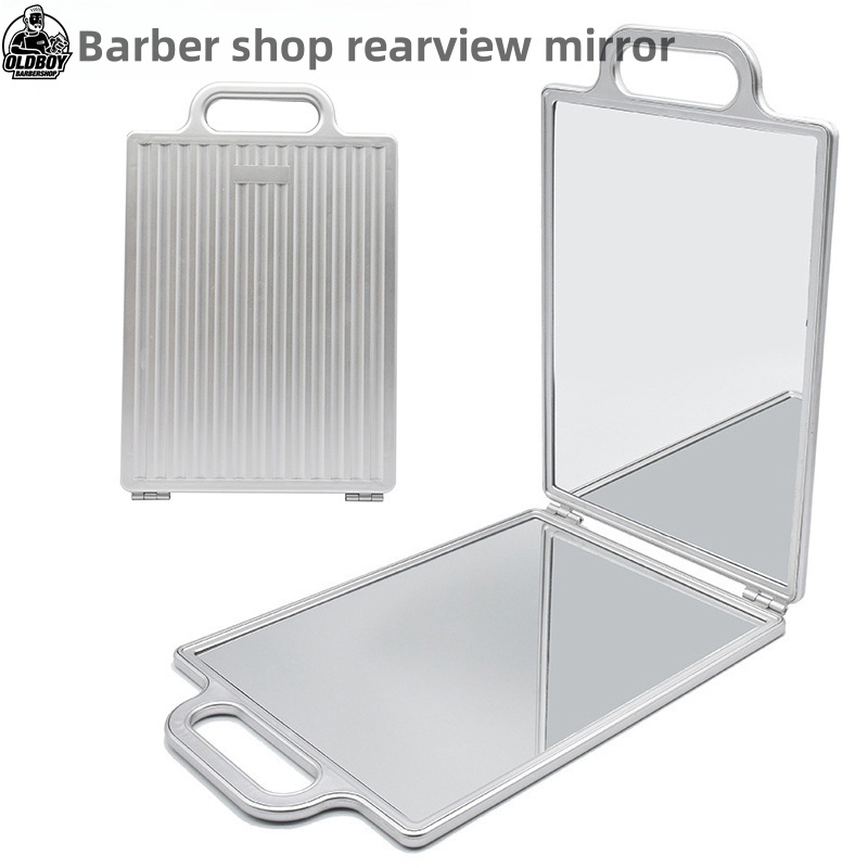 Gương trang điểm gương gập làm tóc gương hai mặt gương làm tóc Salon tóc Gương trang điểm Bạc cầm tay