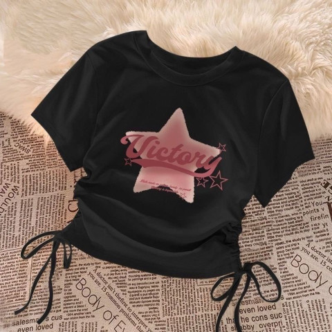 Áo thun nữ babytee áo croptop rút dây victory cá tính hottrend