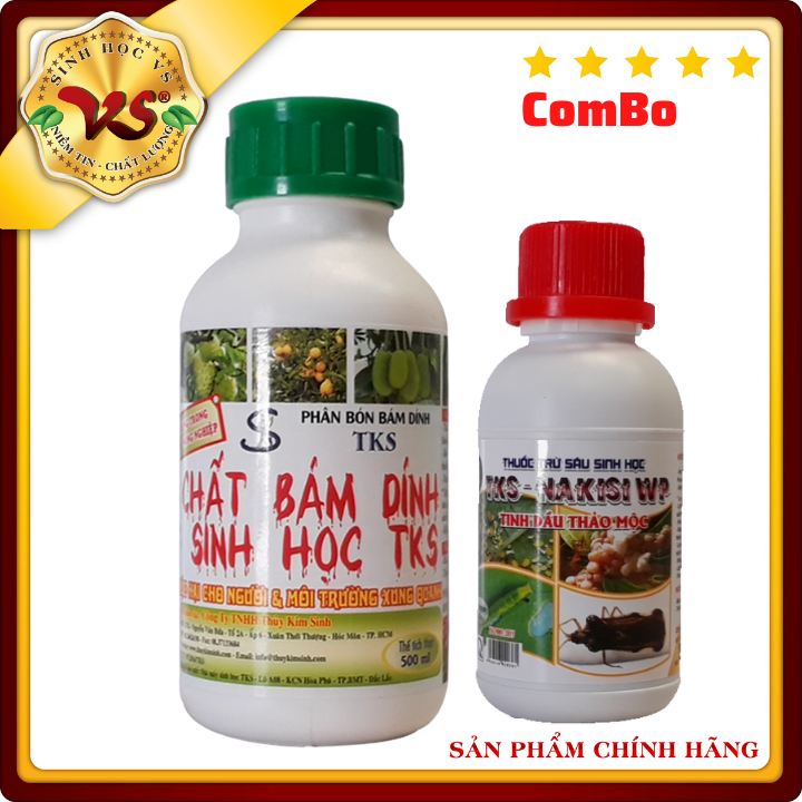 Bộ đôi trừ sâu sinh học thảo mộc nakisi và chất bám dính - chai 100ml và chai 500ml