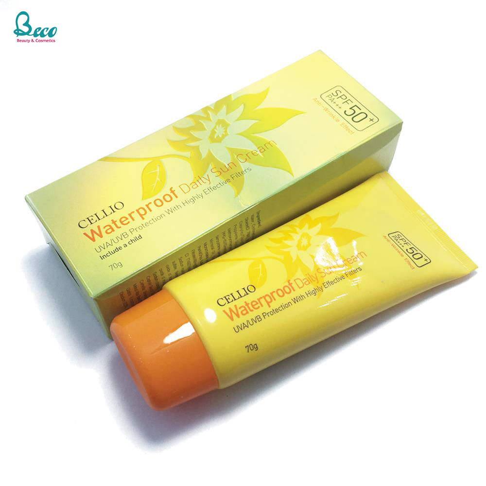 Kem chống nắng cellio spf 50+ pa+++ - vàng