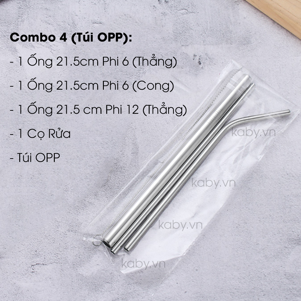 Set Combo Ống Hút Inox 304 Kèm Cọ Rửa