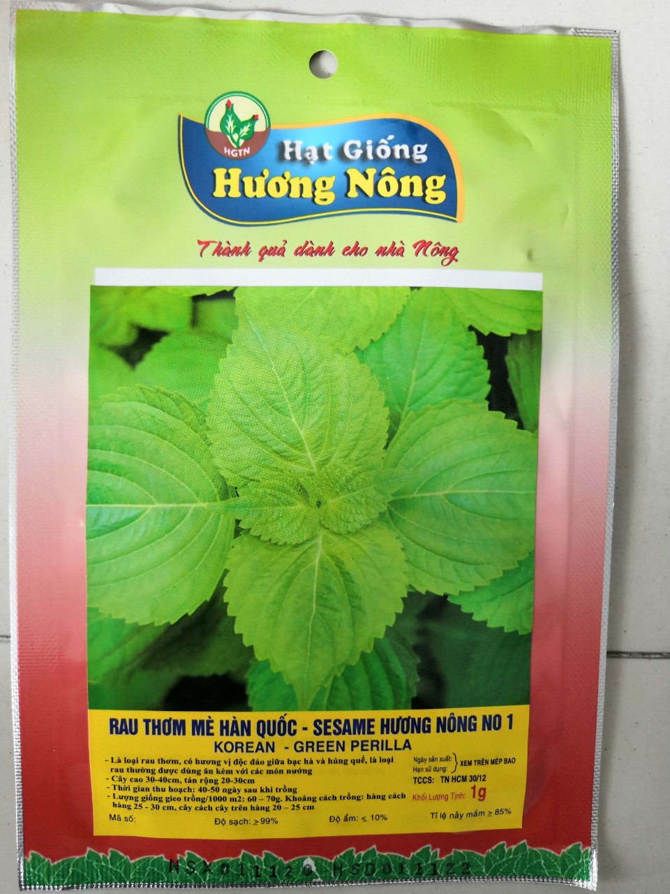 Hạt giống Lá Mè ăn kèm Thịt nướng