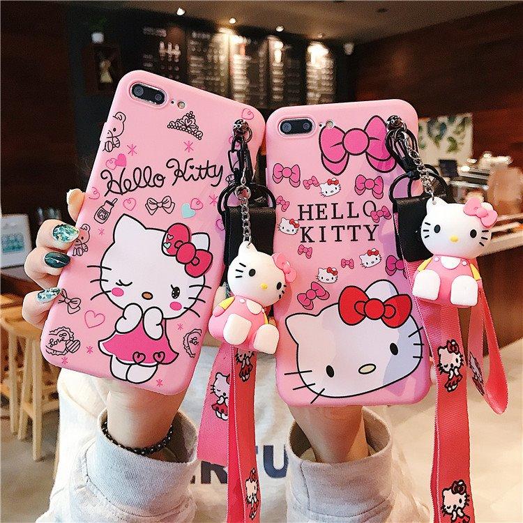ỐP LƯNG IPHONE HÌNH HELLO KITY ( Tặng giá đỡ Kèm Dây Đeo ) 6/6s/6plus/7/8s /7plus/8plus/X/Xs/XsMax