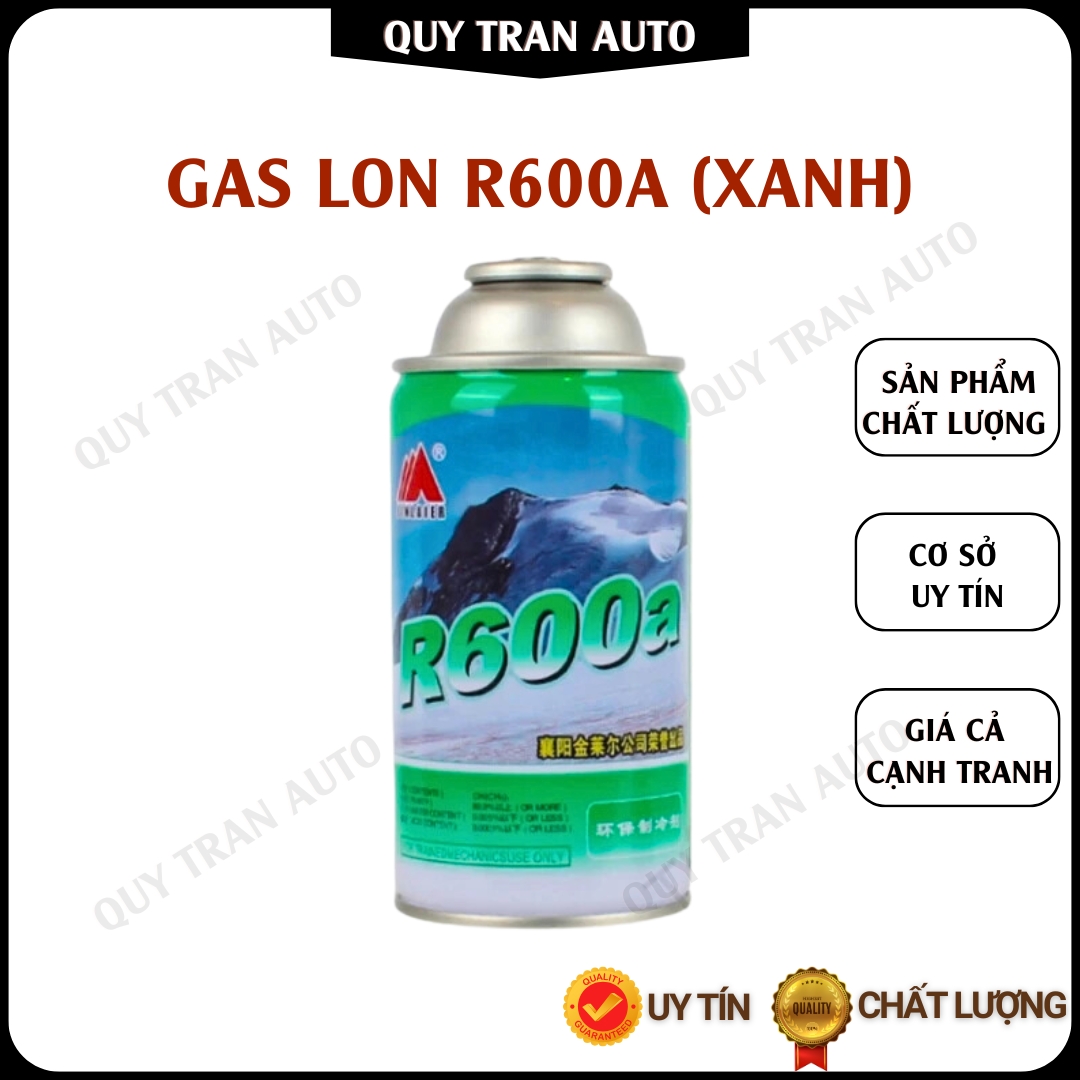 Ga lon R600a xanh bổ sung cho tủ lạnh và máy lạnh trọng lượng 220g - Quý Trần Auto