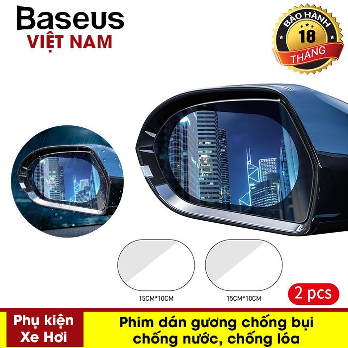 [BẢO HÀNH 12 THÁNG] Bộ 2 miếng dán gương chiếu hậu ô tô Baseus công nghệ nano trong suốt bảo vệ chống mờ do sương mù và mưa (15 x 10 cm)