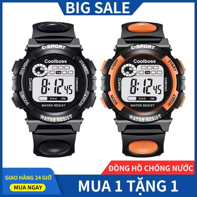 （Mua 1 tặng 1）Đồng hồ thể thao trẻ em - đồng hồ điện tử bé trai giá rẻ dây cao su