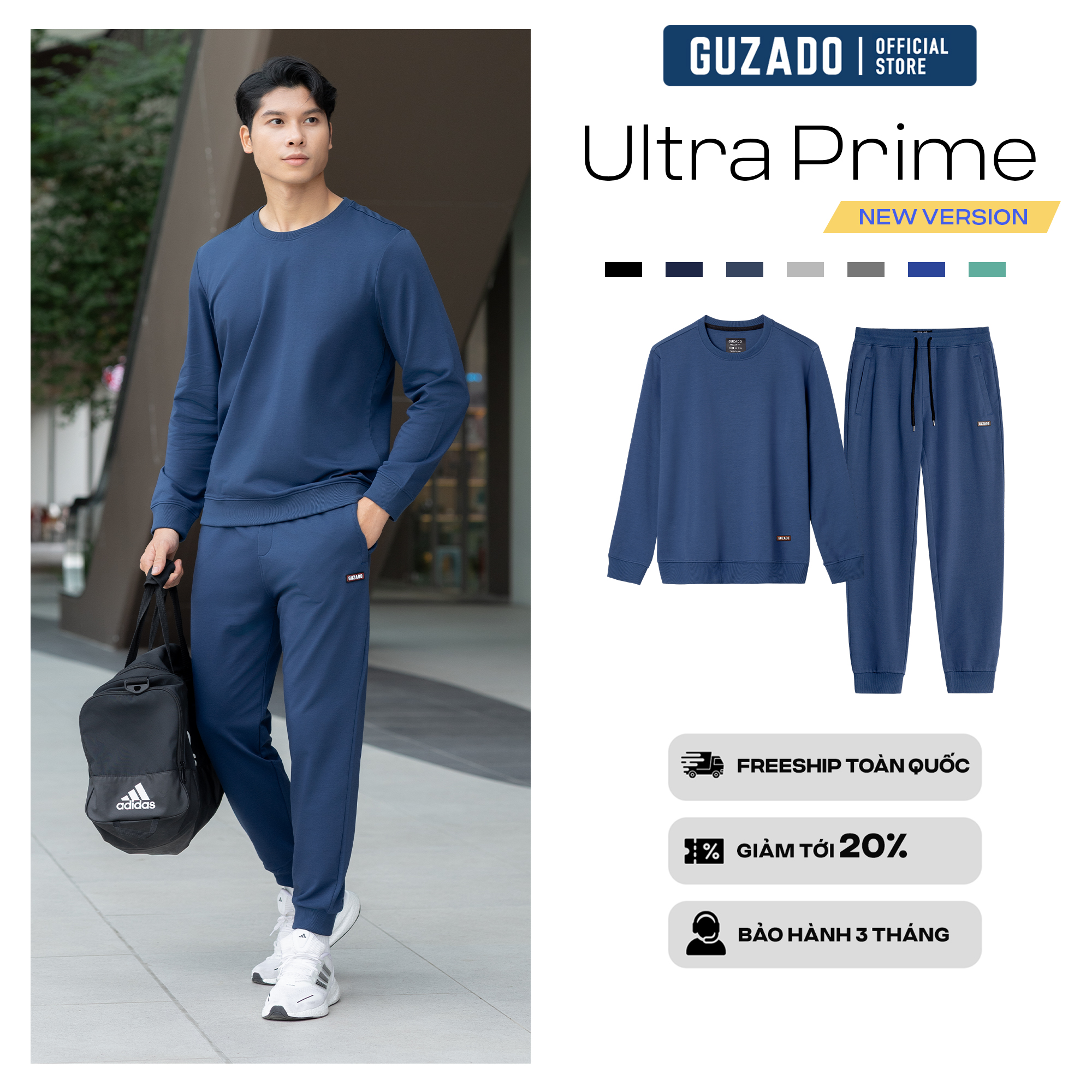   TẶNG QUÀ ĐƠN 599K CHỈ 29.12  Bộ Đồ Nam Chất Nỉ GUZADO Quần Áo Thu Đông 7 Màu Trẻ Trung Năng Động Co Giãn Thoải Mái Bền Bỉ GBN01 