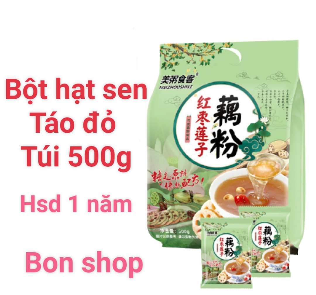 Bột sen mix táo đỏ dưỡng nhan, giảm cân, đẹp gia 500g