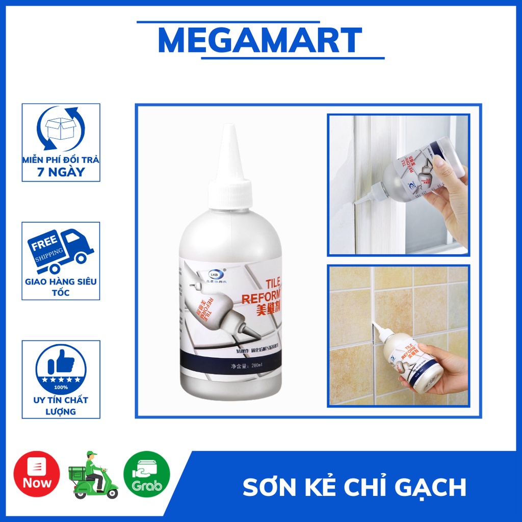 Chai sơn kẻ chỉ gạch, làm trắng mạch gạch sàn nhà - megamart