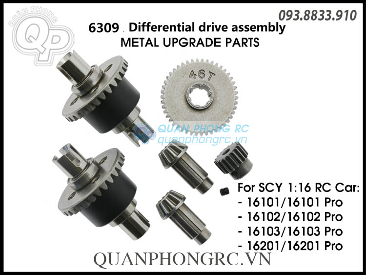 Bộ Nâng Cấp Visai Metal Trước Sau Metal Upgraded Front Rear Differential Gear Set For SCY 1:16 RC Car