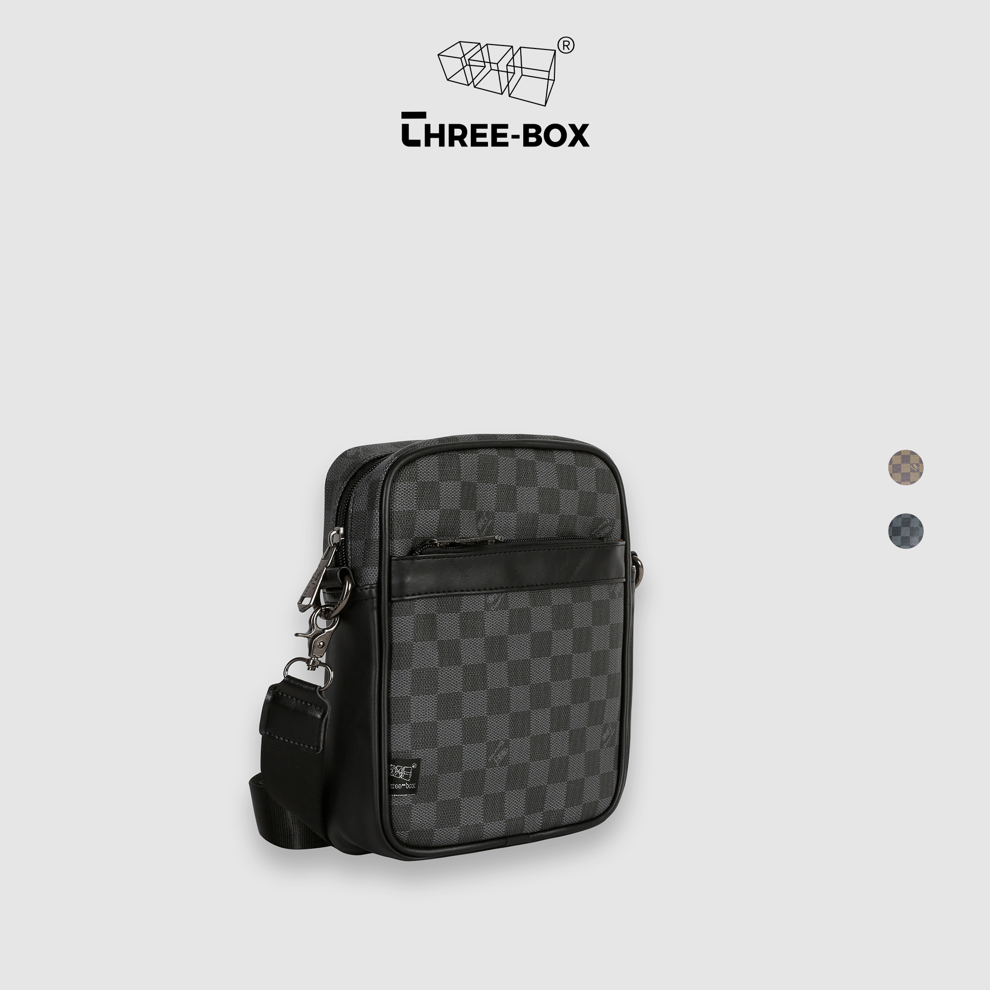 Túi đeo chéo thiết kế basic họa tiết Damier thương hiệu Three-Box - MS3629