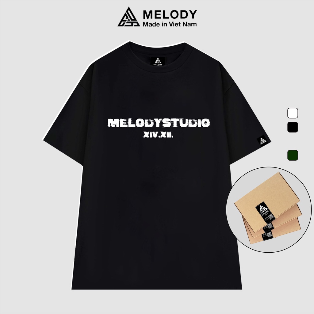 Áo thun unisex nam nữ tay lỡ form rộng oversize local brand melody, áo phông cotton 100% xivxii basic tee