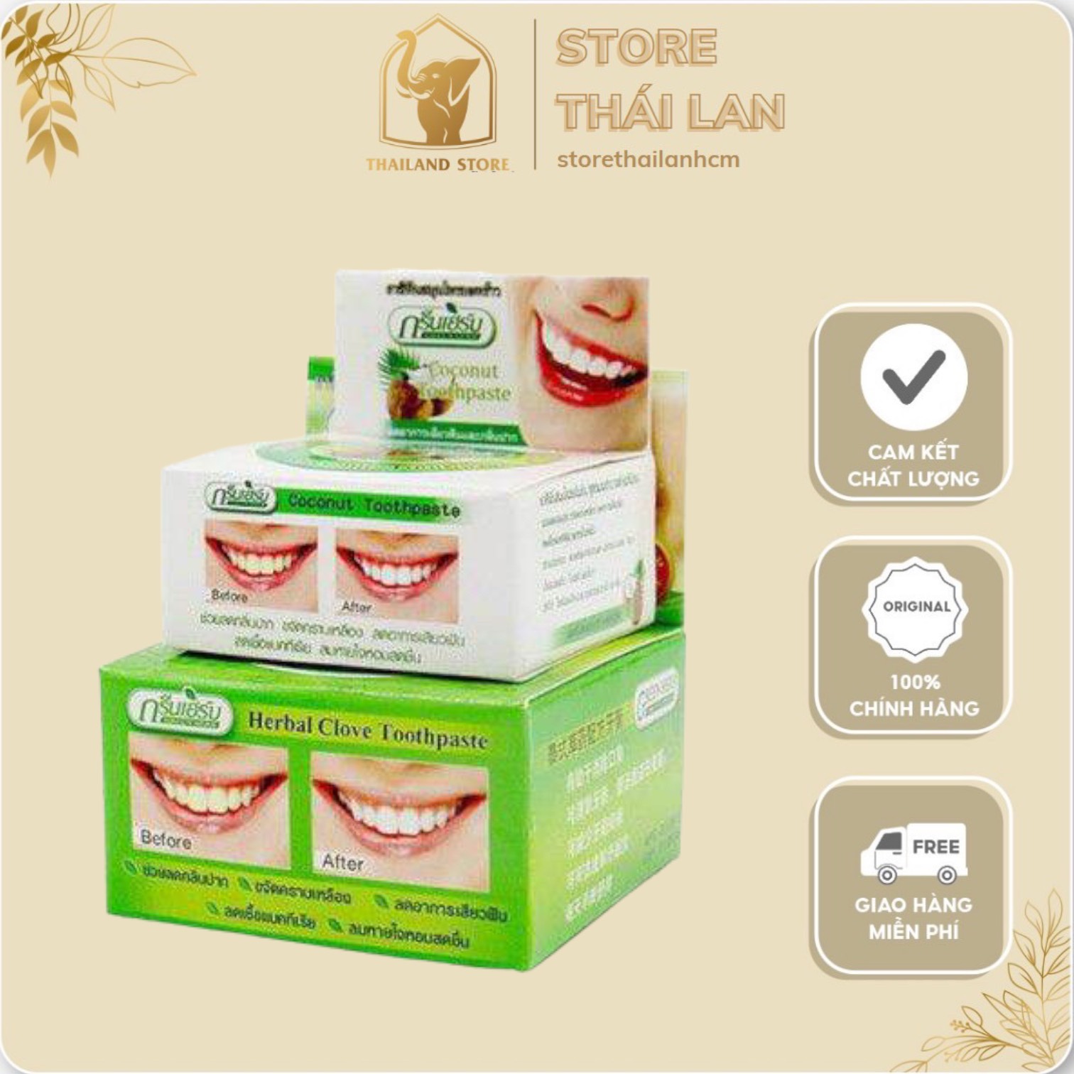 Kem tẩy trắng răng rasyan – green herb thái lan