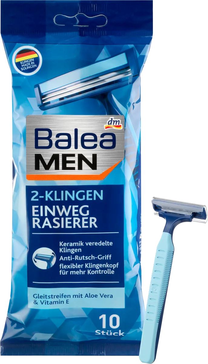 Dao cạo râu2 lưỡi balea men túi 10 chiếc. vabi hàng xách tay đức d2b9.lưỡi dao bằng gốm