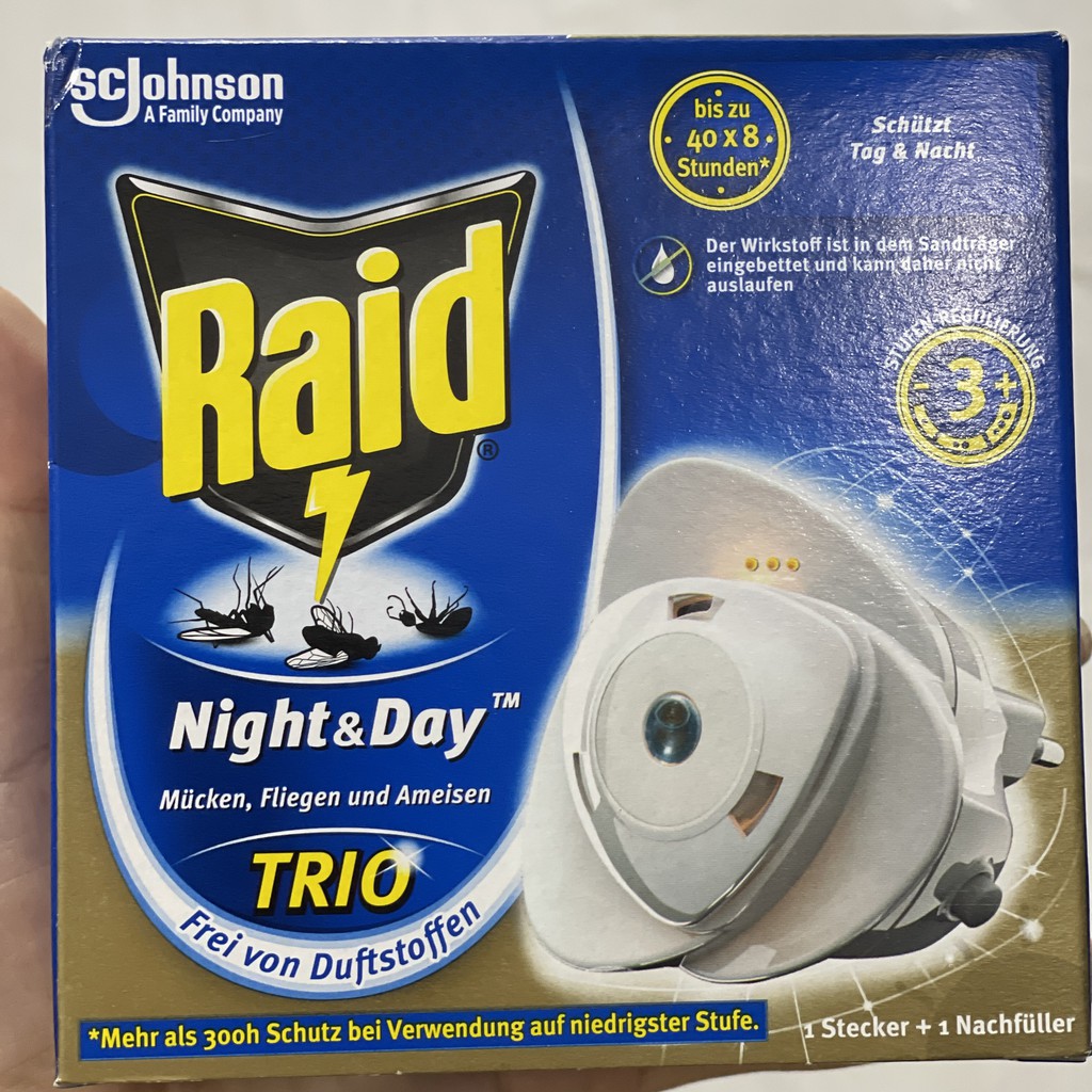 Máy xông tinh dầu đuổi muỗi Raid (Đức)