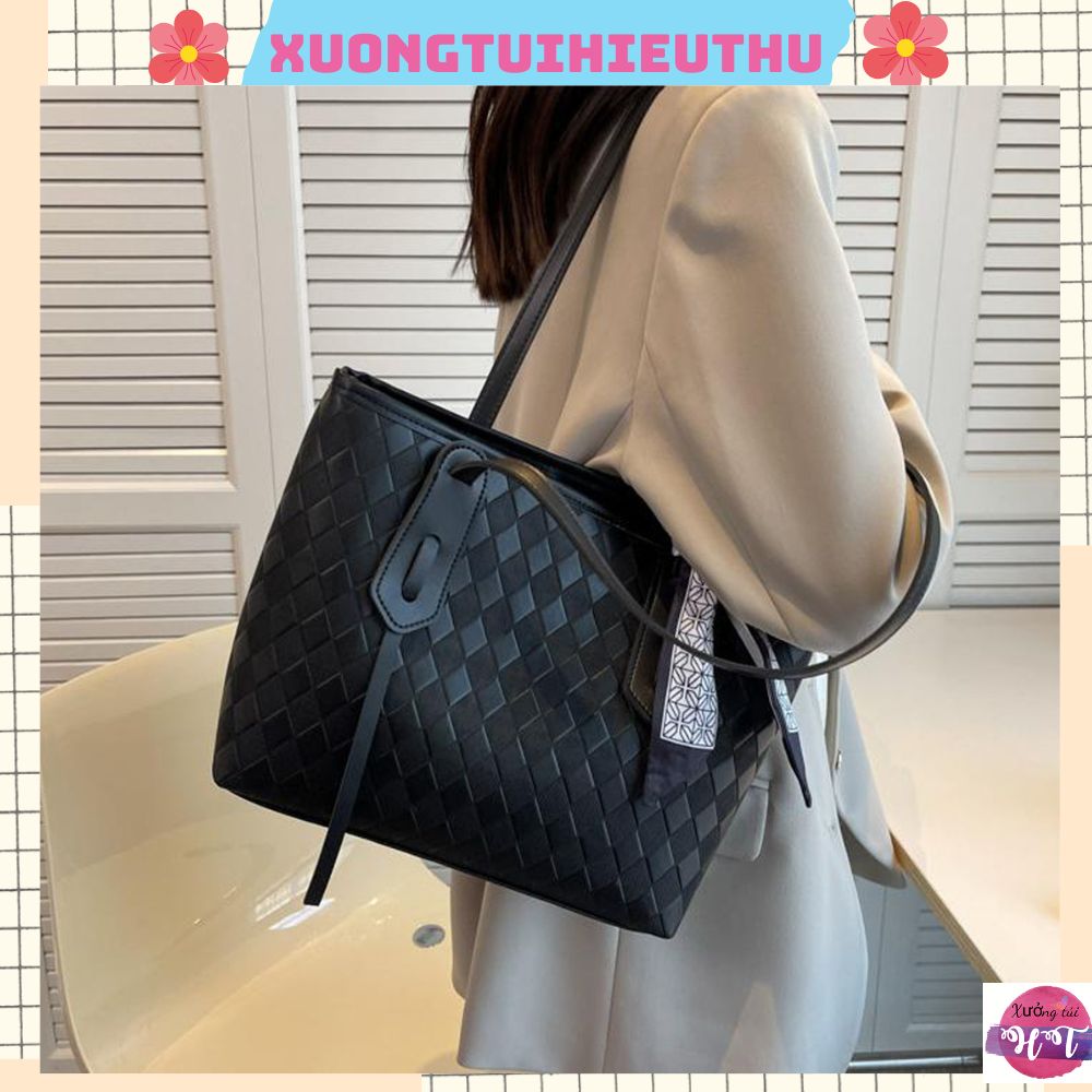 Túi tote da túi xách nữ công sở cao cấp in tặng kèm khăn lụa đi học đi làm Xuongtuihieuthu68 753