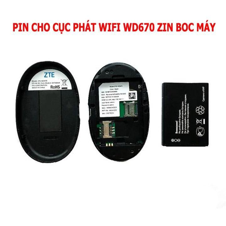 Pin Củ Phát Wifi Không Dây ZTE WD670 4G LTE, Pin Dùng Trong 10h BỘ PHÁT WIFI TẦM CAO MỚI