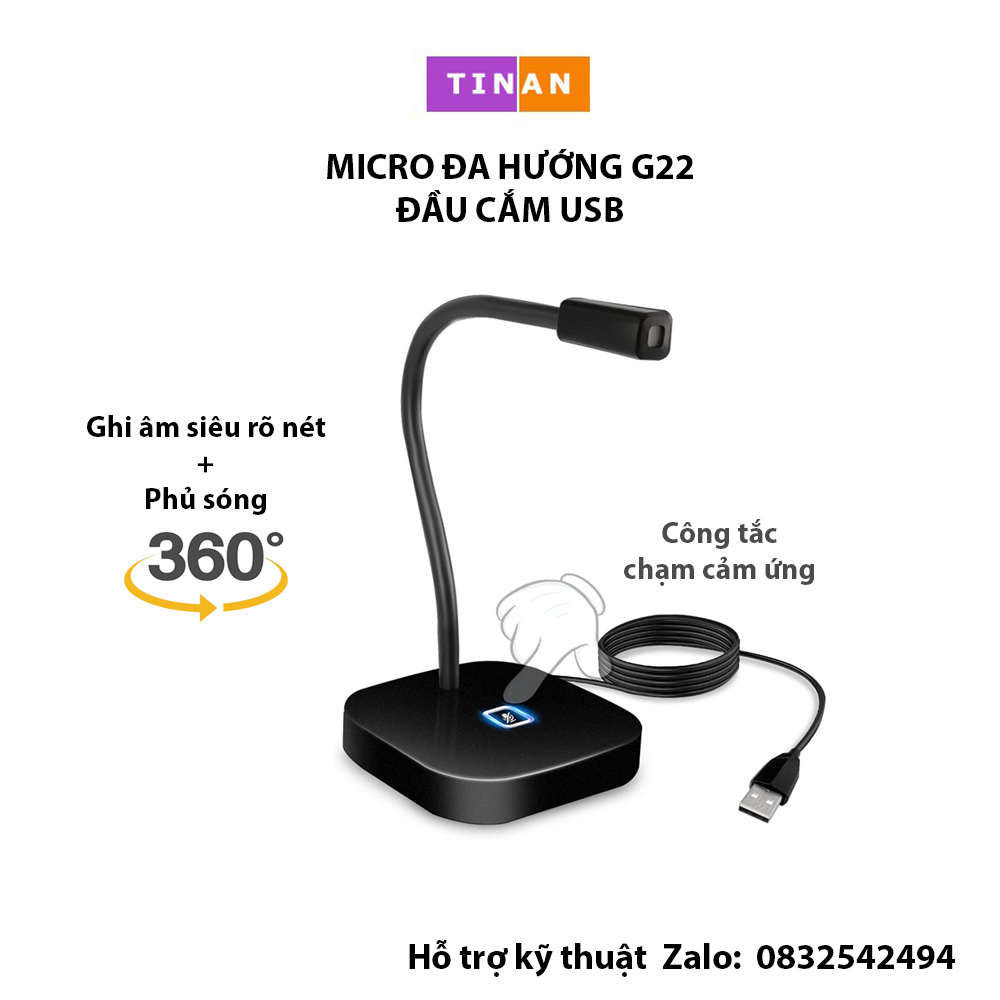 Micro đa hướng độ nhạy cao kết tinan g22, nối usb, cho pc, laptop, máy tính