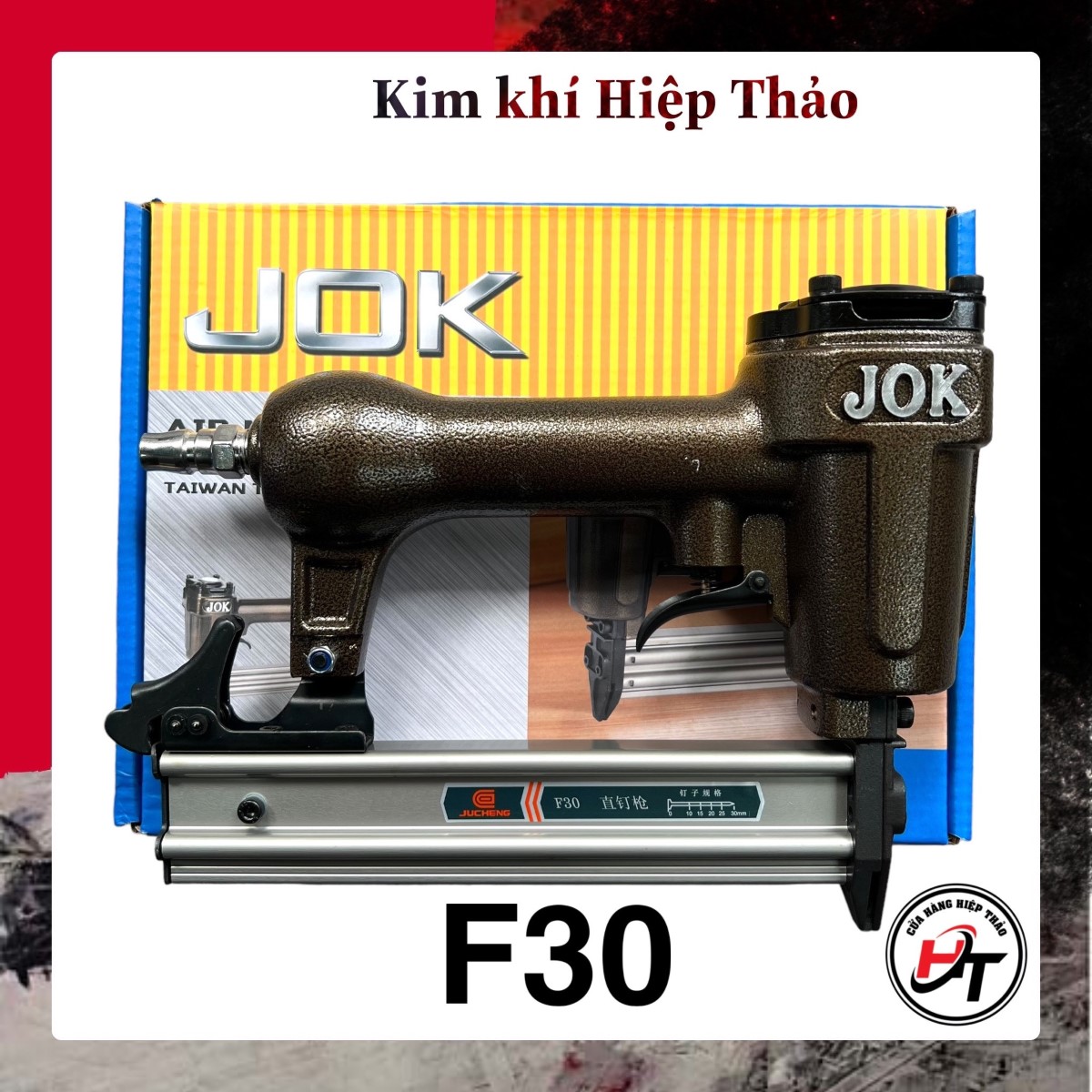 Súng băn đinh gỗ f30 jok dùng hơi máy bắn ghim thẳng sgd-f30-jok