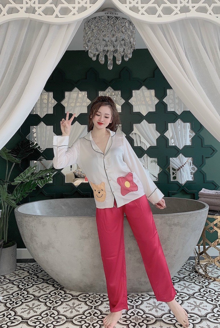 Đồ bộ lụa satin có túi quần tay ngắn và tay dài pizama ❤️