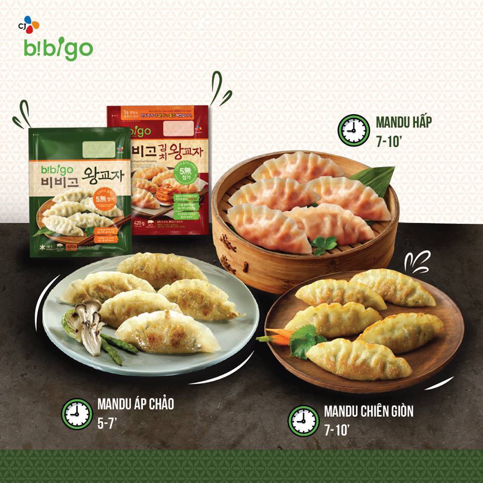 Bánh mandu thịt và bắp cj bibigo 350gr