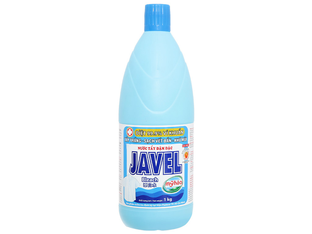 Nước tẩy Javel Mỹ Hảo chai 1KG - nước tẩy quần áo trắng sạch diệt khuẩn