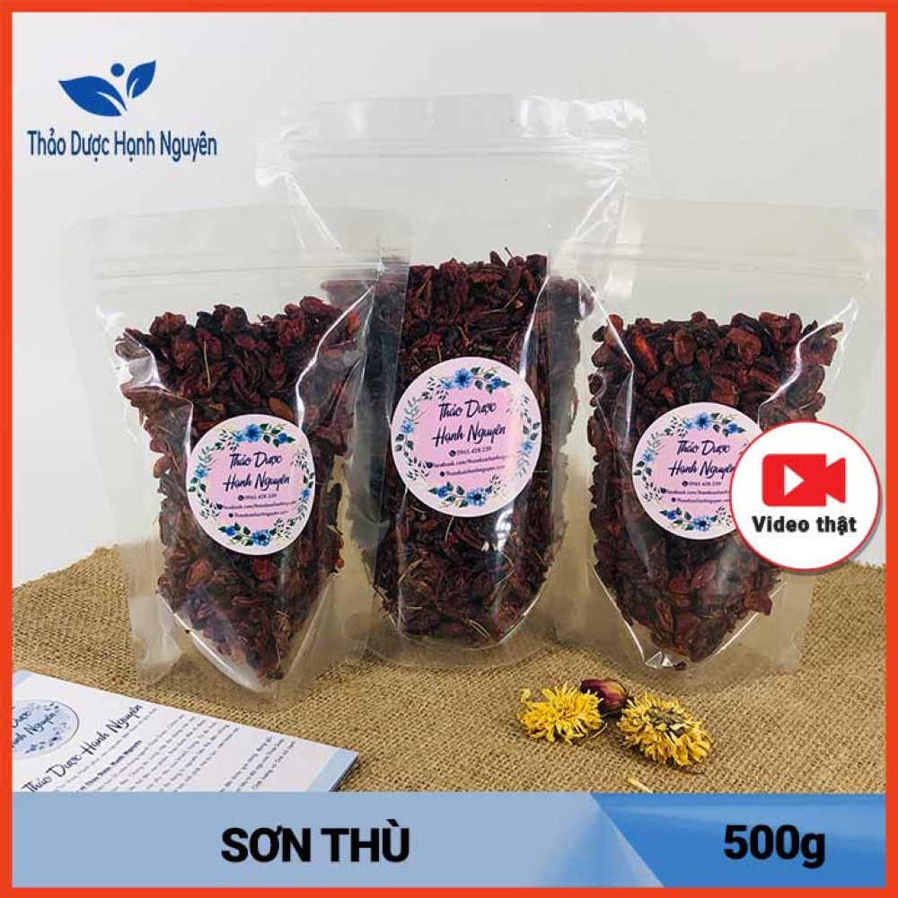 Sơn thù du khô chất lượng 500g hỗ trợ trị lưng đau, mỏi gói, chóng mặt, ù tai