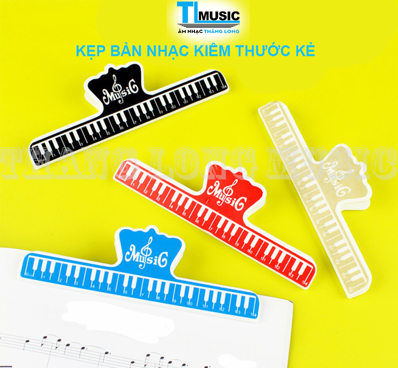 Kẹp Bản Nhạc, Sách Vở Hình Phím Đàn Piano ( Loại Kẹp Dài ) - Giao Màu Ngẫu Nhiên