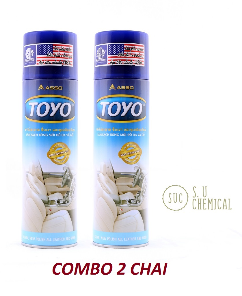 COMBO 2 Chai TOYO Xịt Nội Thất Đánh Bóng Da , Nhựa , Vỏ Xe ( 2 CHAI )