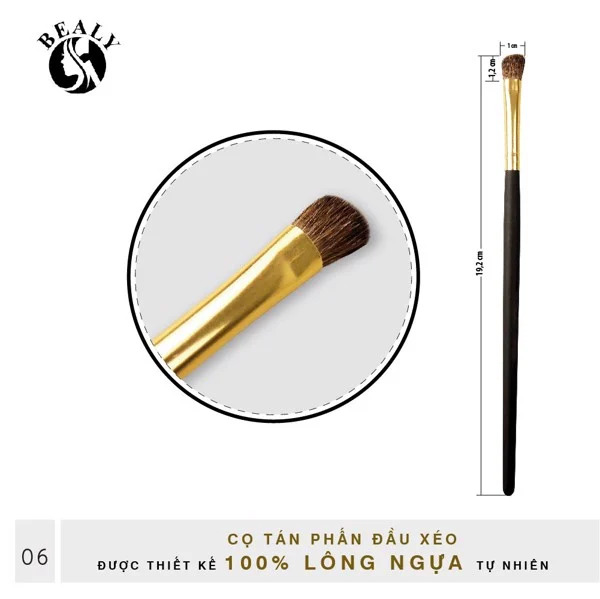 Cọ mắt đầu xéo lông ngựa cán đen #6