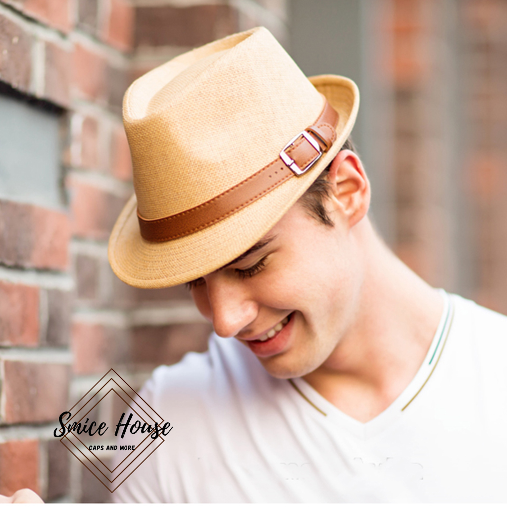 [HCM]product Nón phớt cói đai da Anh phong cách cổ điển hàng cao cấp có lót đế nón mũ cao bồi vành nhỏ dành cho cả nam và nữ