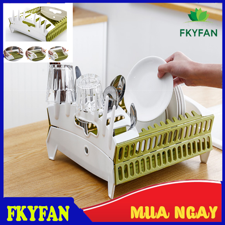 Rổ úp chén, giá đỡ, khay úp cao cấp có thể thay đổi chiều dài gác bồn rửa chén, ráo nước rau củ, quả, trái cây, ly, dĩa, bát, muỗng nĩa, đũa