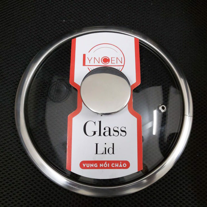 Nắp vung nồi chảo kính cường lực viền inox Lyncen - Hàng chính hãng