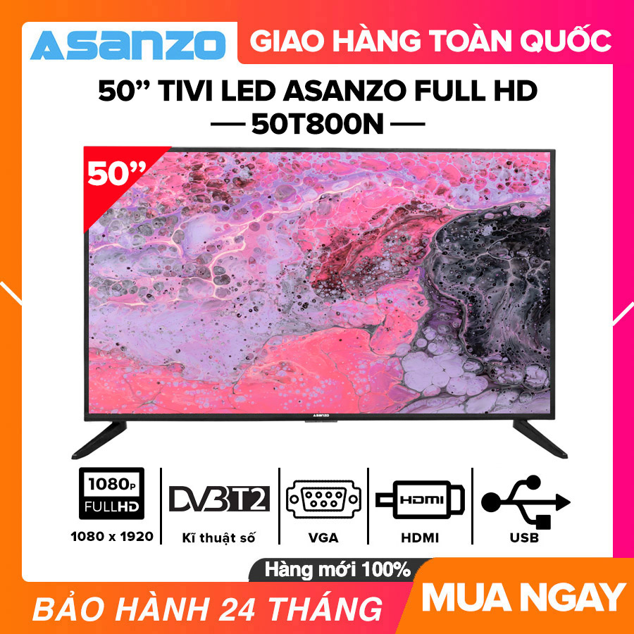 [Trả góp 0%][SẢN PHẨM MỚI] Tivi Led Asanzo 50 inch Full HD - Model 50T800N / 50AT660 Tích Hợp DVB-T2 - Bảo Hành 2 Năm