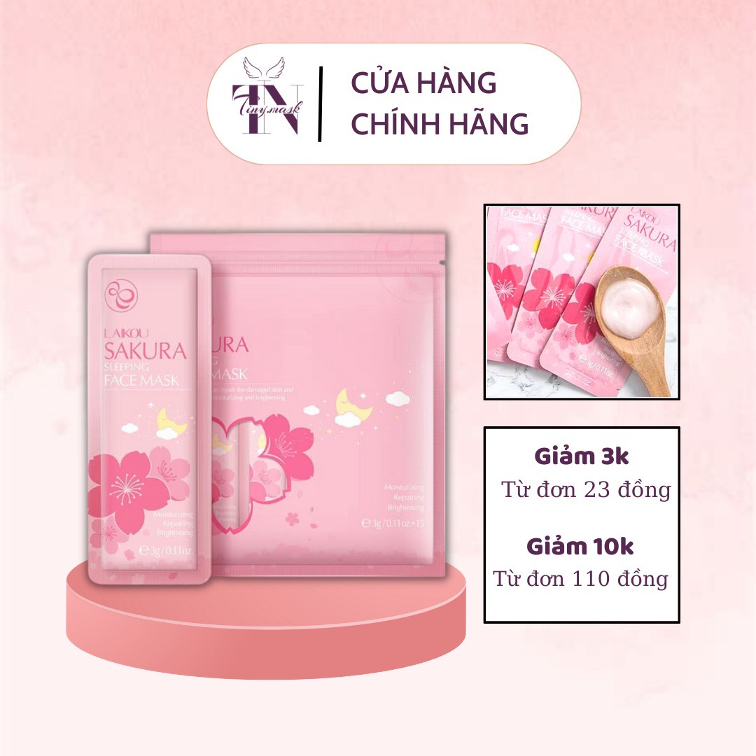 Mặt Nạ Ngủ Hoa Anh Đào Sakura  Laikou - Sáng Da Dưỡng Ẩm Phục Hồi Da