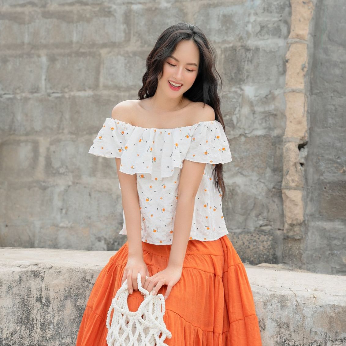 Olv - áo daylily off shoulder top