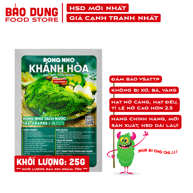 Khanh Hoa Sea Grapes pack 25G Official Product