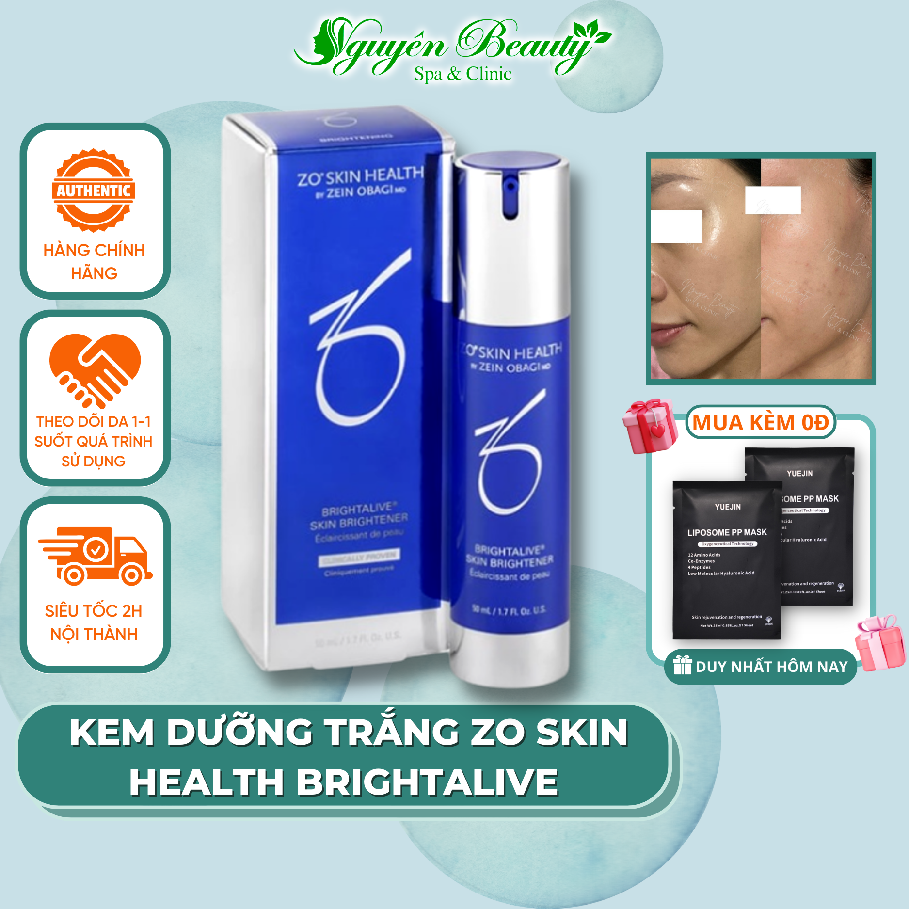 Kem Dưỡng Trắng Sáng Da Zo Skin Health Brightalive Skin Brightener 50ml