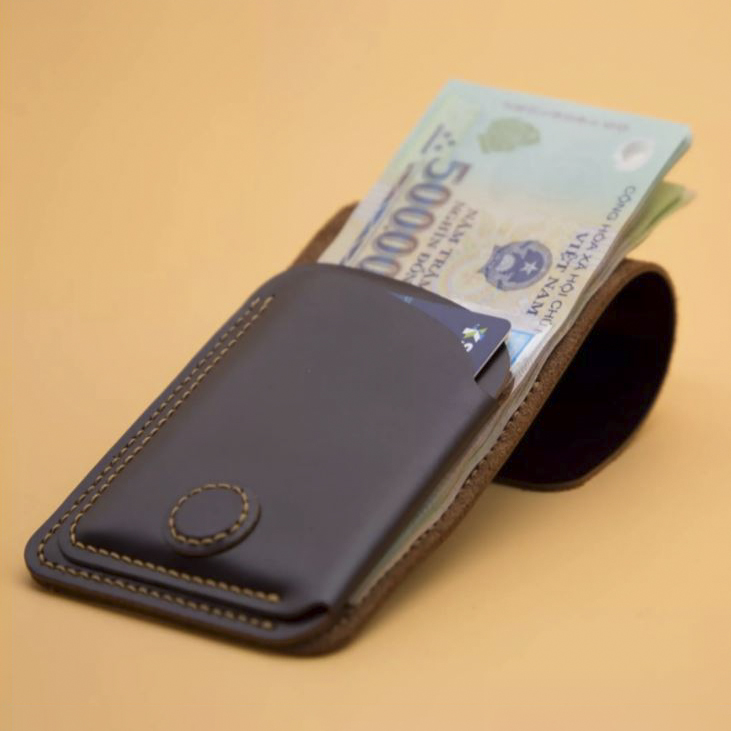 Ví Sen/Ví Nam/Bóp Nam Mini Da Bò 100%  Bảo hành 3 năm. [Tặng lót giày da]