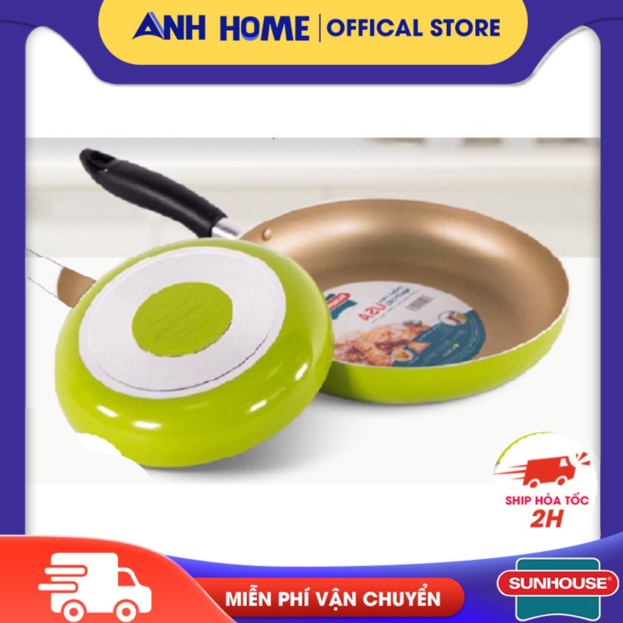 Bộ đôi chảo hoàn hảo hai chảo siêu chống dính Sunhouse - Gia Dụng Anh Home cao cấp
