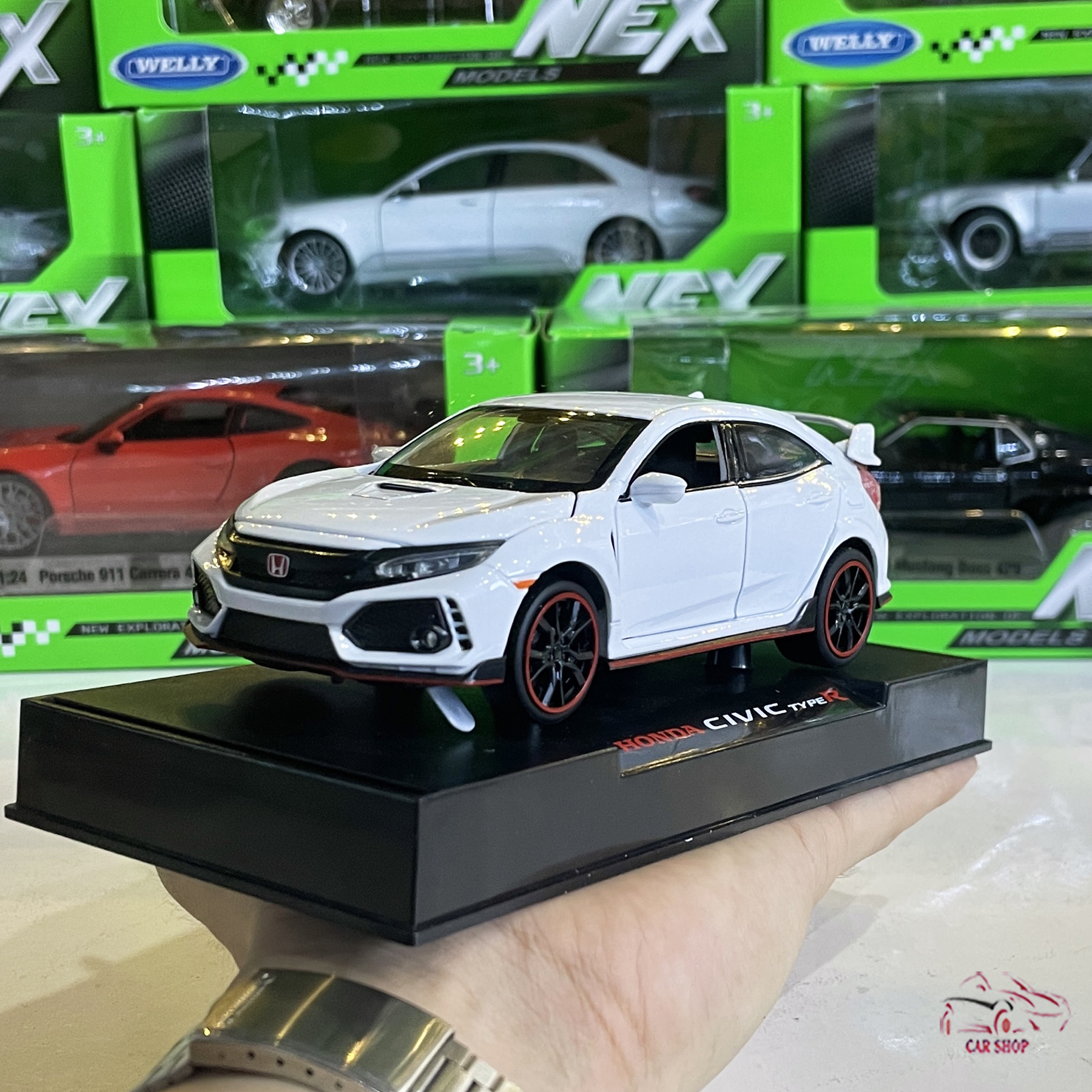 Mô hình xe ô tô Honda CivicType R tỉ lệ 1:32 hãng MiniAuto màu trắng